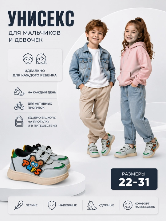 Кроссовки для мальчиков и девочек, размеры от 22 до 31