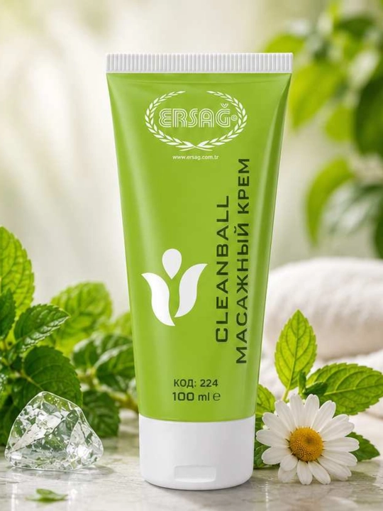 Массажный крем тела, спины, шеи ERSAG Cleanball, 100 мл