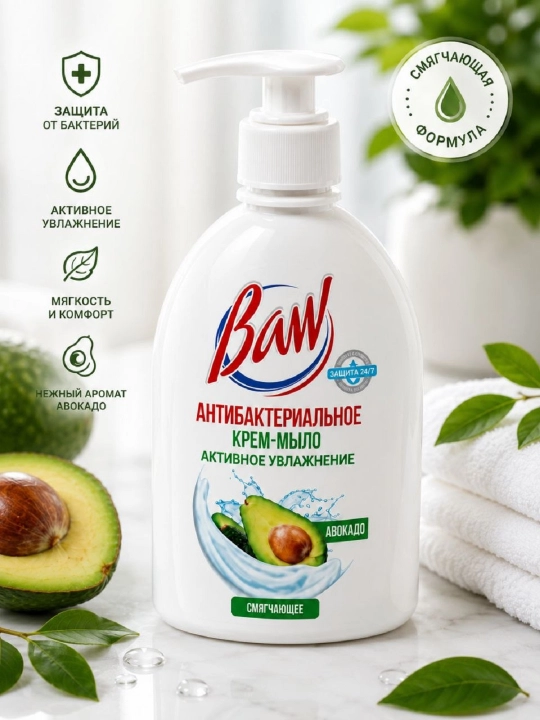 Antibakterial krem-sovun