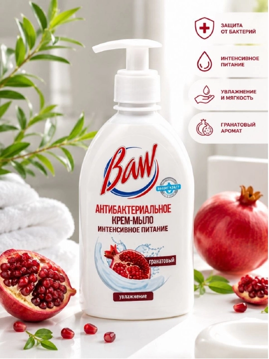 Antibakterial krem-sovun