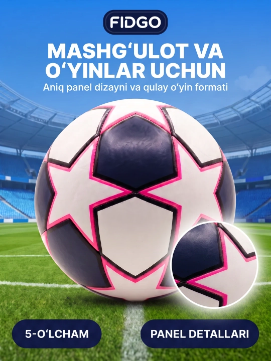 5 o‘lchamli futbol to‘pi, sovg‘a sifatida: nasos, igna, sumka