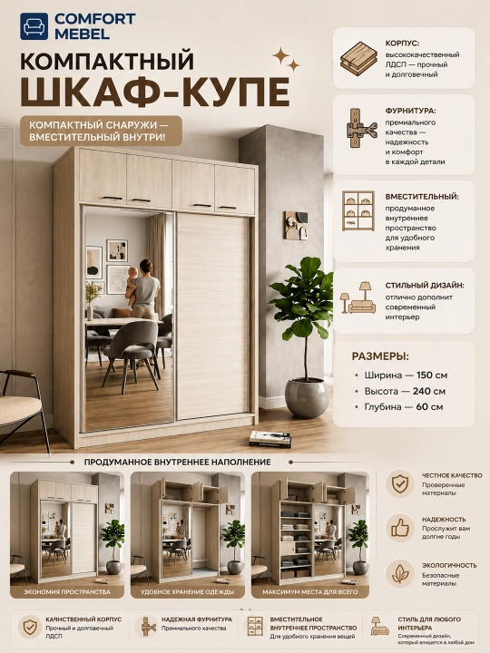 Компактный шкаф-купе - 