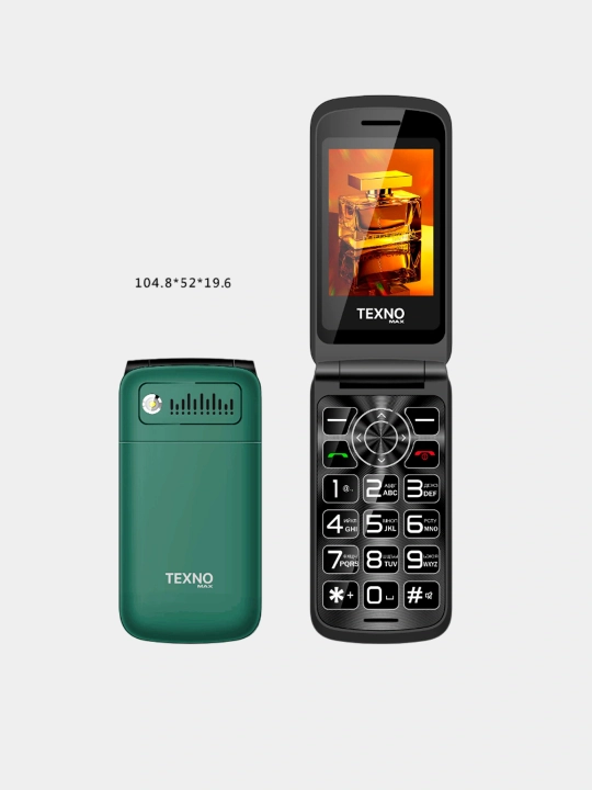 Texnomax R88 tugmali qo'l telefoni, yorqin ekran va kuchli batareya