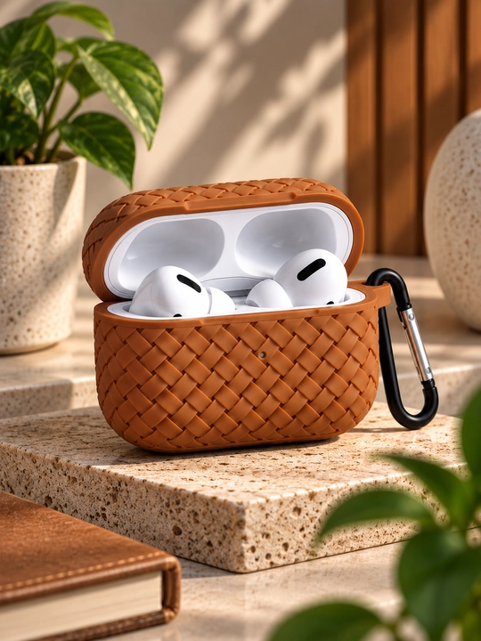 AirPods Pro / Pro 2 uchun himoya g‘ilofi, zamonaviy to‘qima dizayn, karabinli
