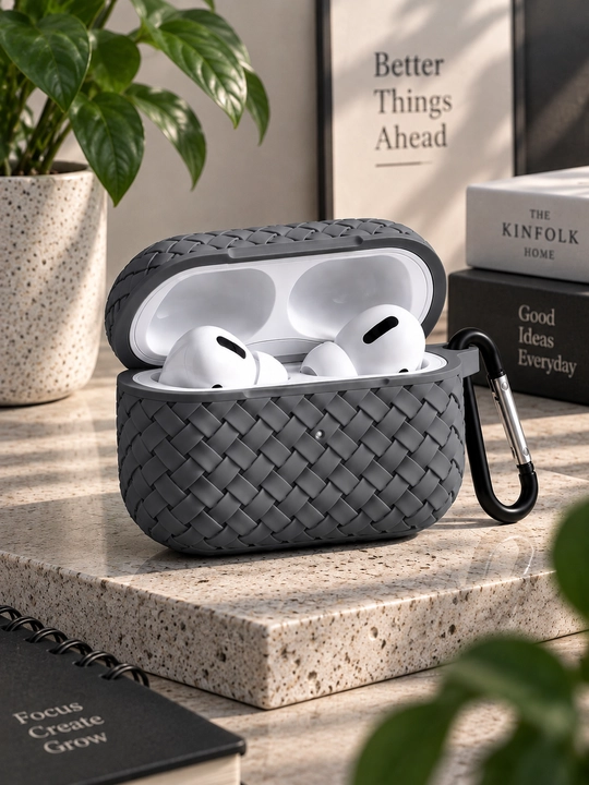 AirPods Pro / Pro 2 uchun himoya g‘ilofi, zamonaviy to‘qima dizayn, karabinli