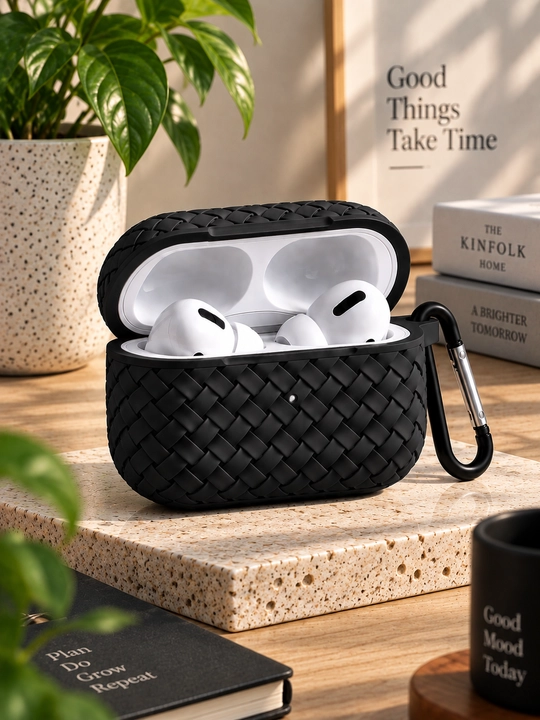 AirPods Pro / Pro 2 uchun himoya g‘ilofi, zamonaviy to‘qima dizayn, karabinli