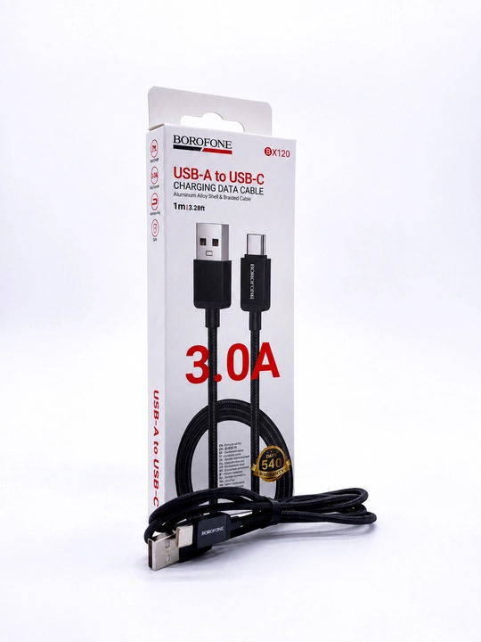 Кабель BOROFONE BX120 Type-C/USB для быстрой зарядки устройств Samsung и Xiaomi - 