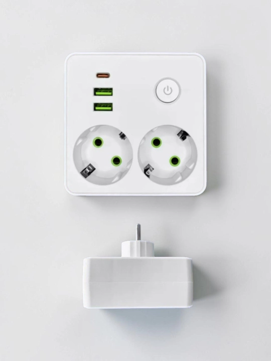 Сетевой фильтр, разъем USB для быстрой зарядки, розетки 3/2, 2 USB,2 Type-C, кабель 8 см