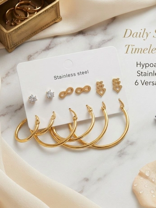 Серьги из нержавеющей стали женские серьги, набор серёжек - 