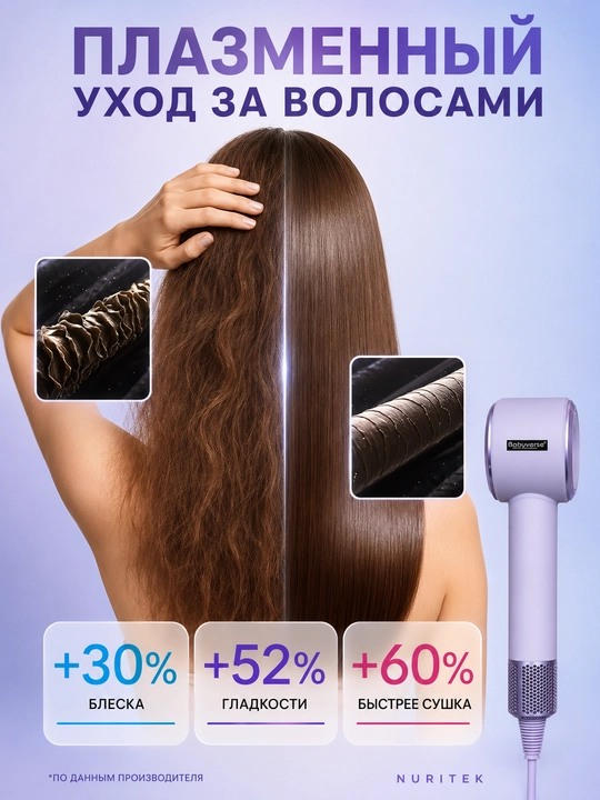 Yuqori tezlikli jim fen BaByverse, 110000 ayl/min, 1600 Vt, ionizatsiya, bolalar rejimi