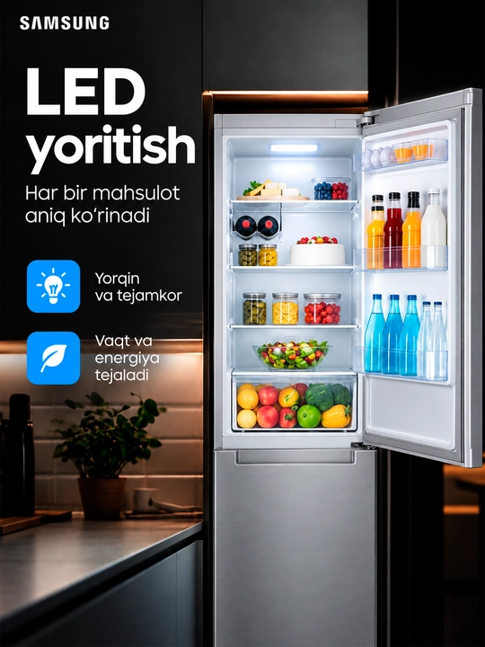 Холодильник Samsung RB31FERNDSA/W3, 311 л, No Frost, инвертор, A+, 37 дБ