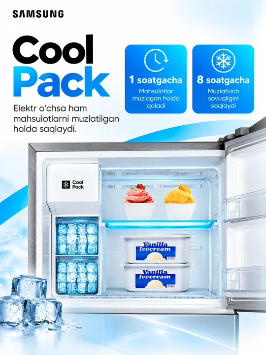 Холодильник Samsung RT32FAJBD, 333 л, Digital Inverter, All Around Cooling, зона свежести