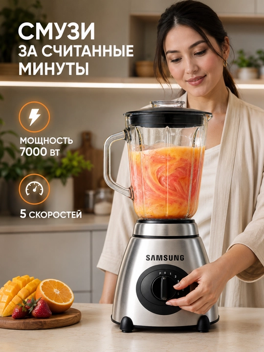 Stasionar blender 3-in-1: maydalagich, kofemolka, blender — 1000 Vt, 1.5 litr shisha idish