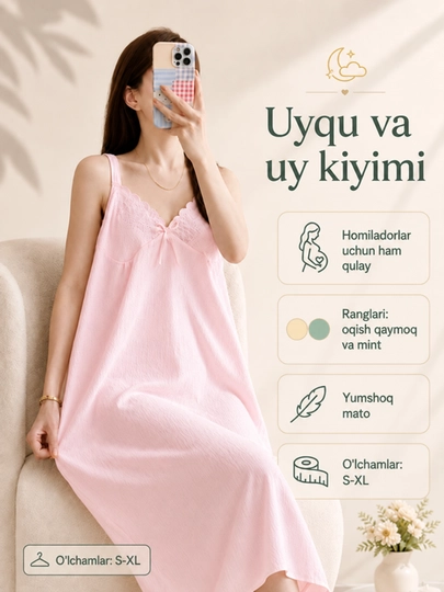 Ночная рубашка для беременных и беременных, хлопок, оверсайз, XL-XXL