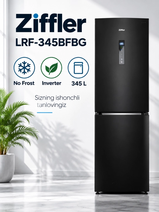 Ziffler No Frost inverter muzlatgichlari, 293–423 L, ikki kamerali va Multi Door - 