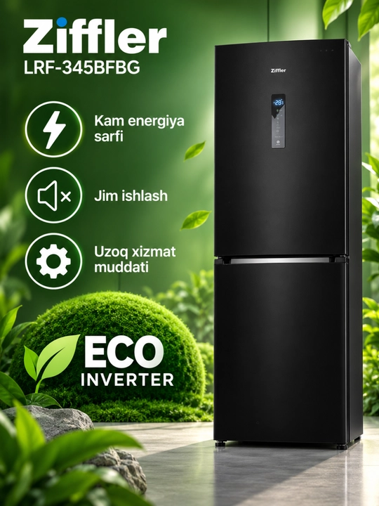 Ziffler No Frost inverter muzlatgichlari, 293–423 L, ikki kamerali va Multi Door