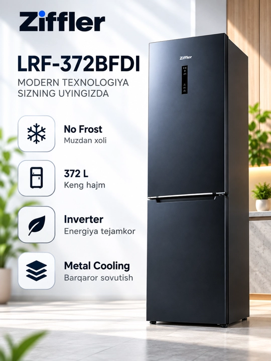 Холодильники Ziffler No Frost с инвертором, 293–423 л, двухкамерные и Multi Door - 
