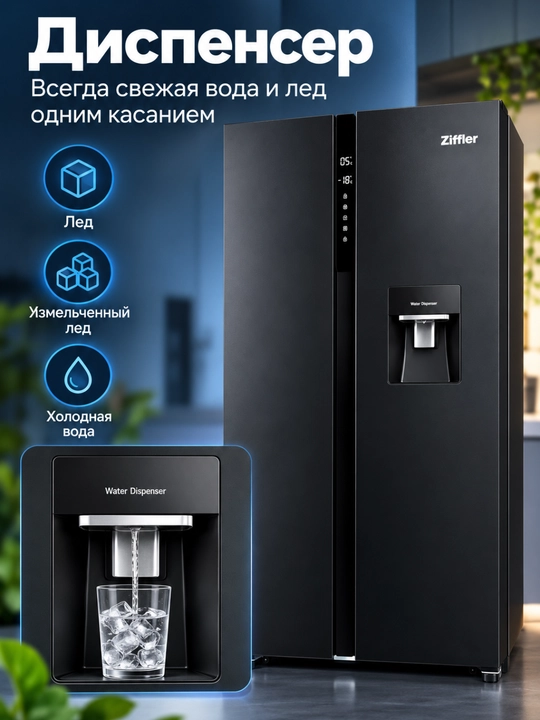 Холодильники Ziffler No Frost с инвертором, 293–423 л, двухкамерные и Multi Door - 