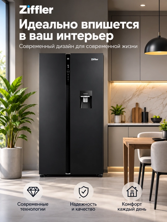 Ziffler No Frost inverter muzlatgichlari, 293–423 L, ikki kamerali va Multi Door