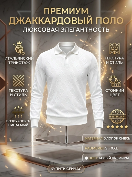 Джемпер мужской с воротником polo, кофта мужская длинный рукав, свитер