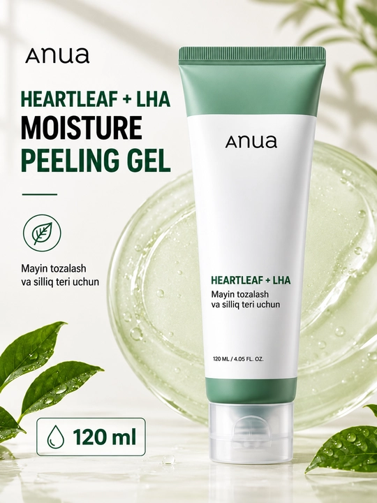 Пилинг-гель для лица ANUA Heartleaf + LHA Moisture Peeling Gel, 120 мл - 