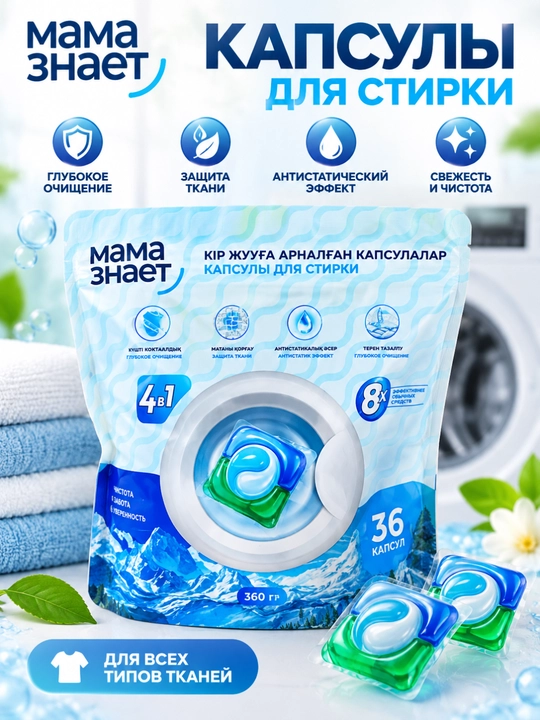 Oyim biladi, kir yuvish uchun kapsulalar. - 