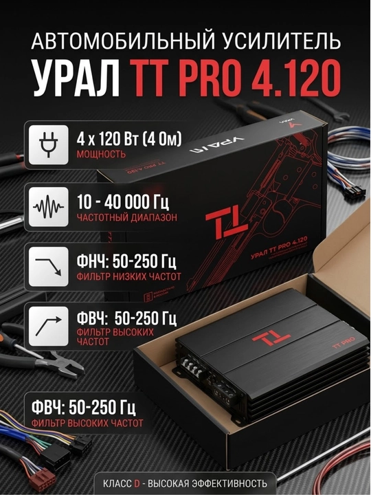 Урал ТТ PRO 4.120 класс D, 4х канальный усилитель