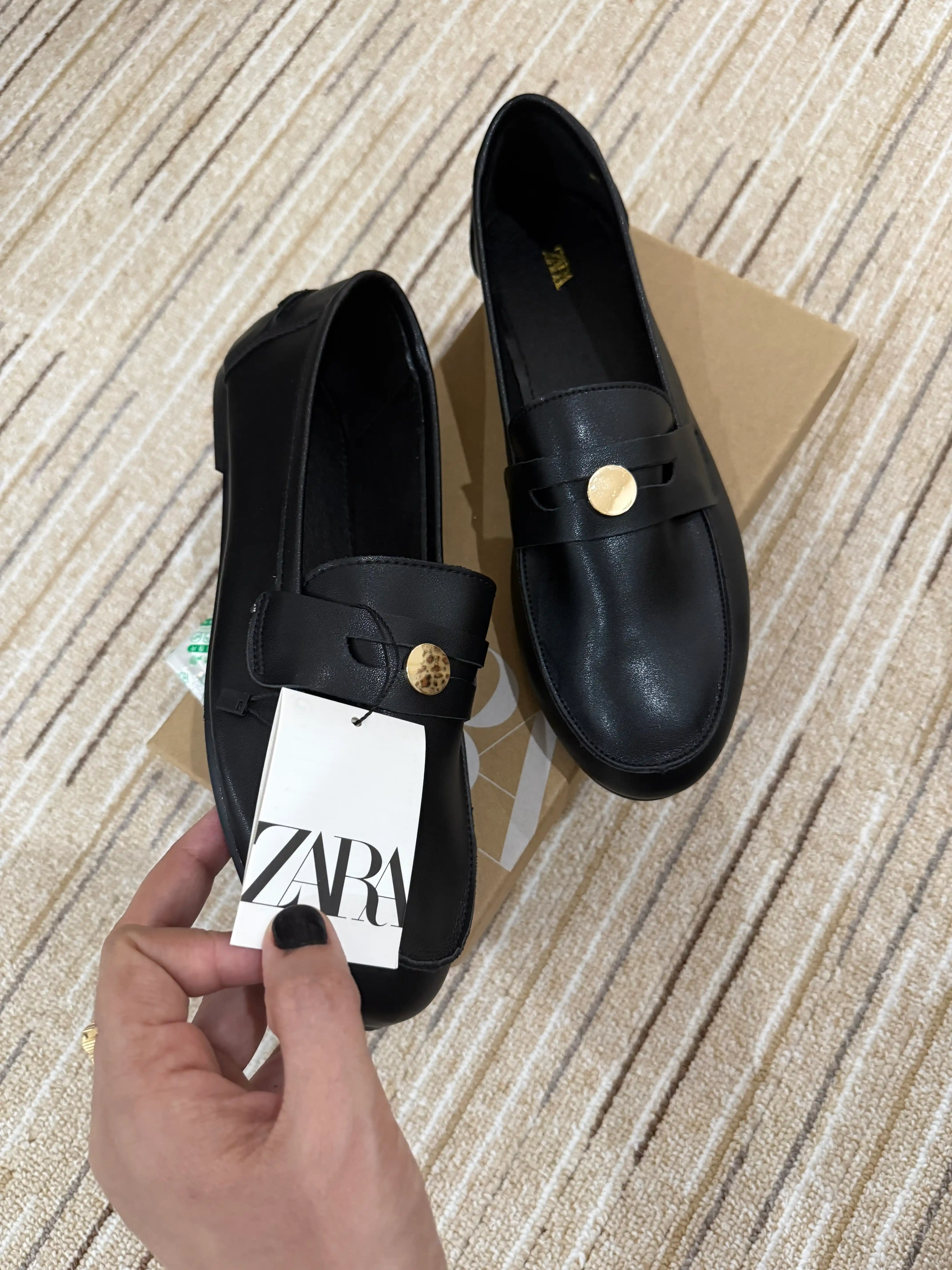 Zara eko charmdan tayyorlangan ayollar loferlari, qizlar uchun poyabzal, kuzgi lofer