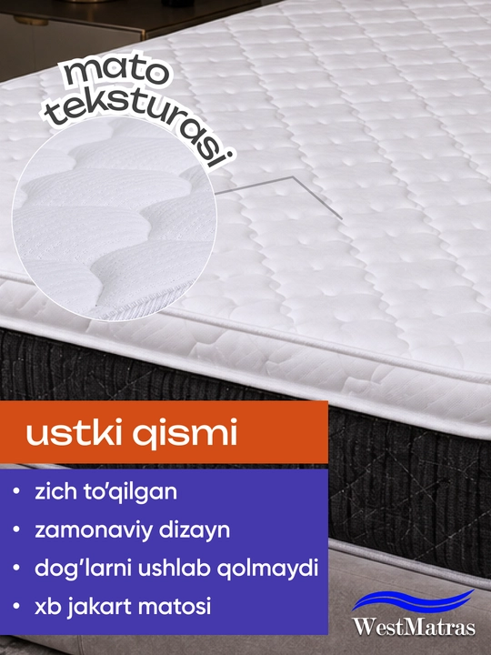 Топпер матрас Halkon Royal WestMatras 7 см , наматрасник на резинке