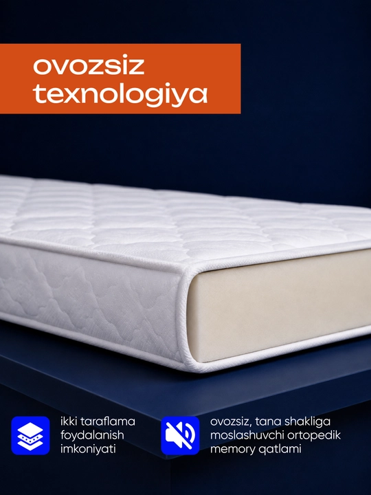 Memory Royal WestMatras topper to‘shak, 7 sm, rezinkali to‘shak usti