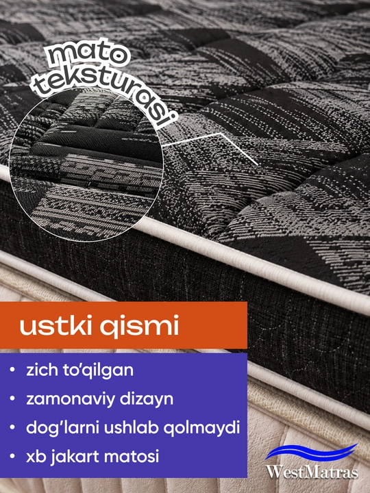 Топпер матрас Topper Comfort WestMatras 7 см, наматрасник на резинке