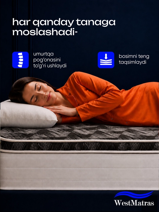 Топпер матрас Topper Comfort WestMatras 7 см, наматрасник на резинке