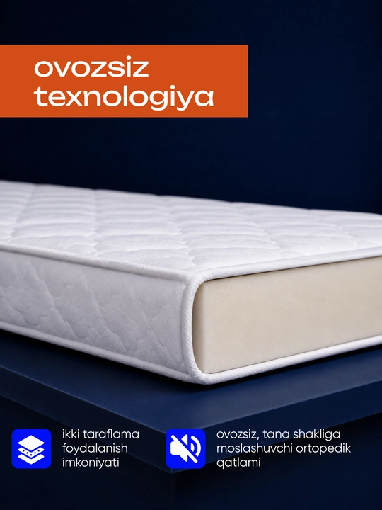 Anatomik topper, 8 sm - qulay va sog‘lom uyqu uchun eng maqbul yechim