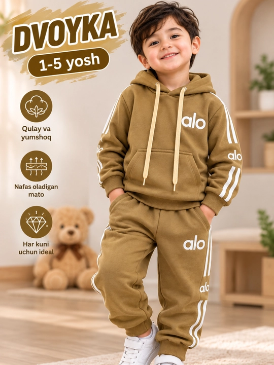 Bolalar uchun sport kostyum Dvoyka, huddiy va shim, 1–5 yosh