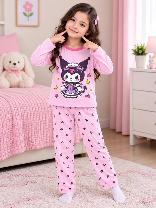 Qizlar pijamasi, bolalar pijamasi, pushti pijama, uy kiyimi, tungi kiyim, qiz bola kiyimi - 