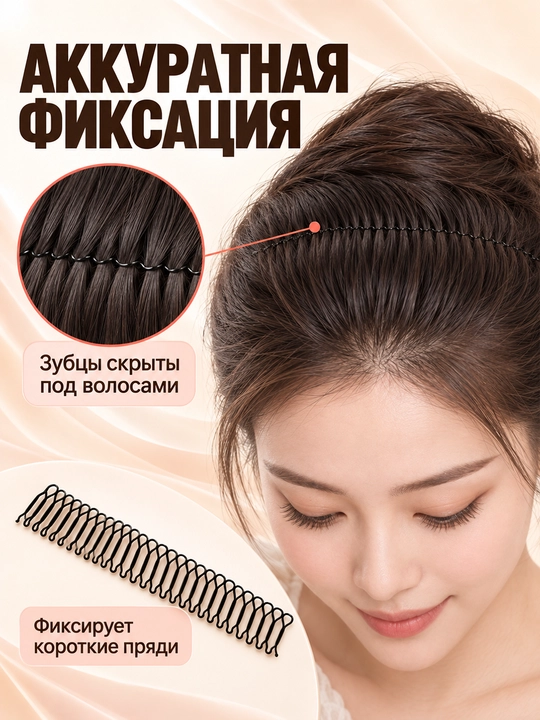 Sochni mahkamlash uchun egiluvchan taroq-zakolka 20 × 2,8 sm, 5 dona