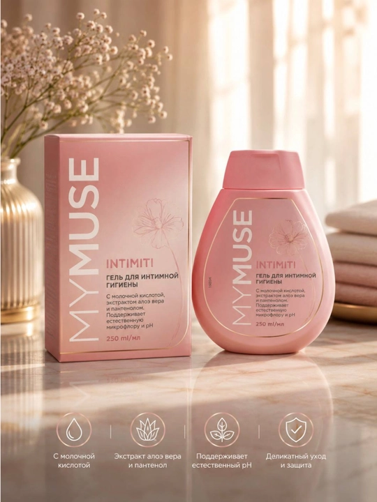 Гель для интимной гигиены MYMUSE для чувствительной кожи, 250 мл - 