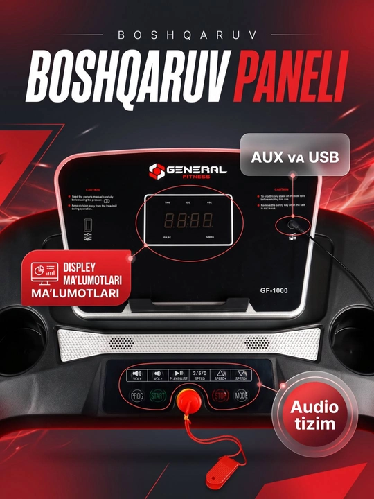 Yugurish yo‘lagi elektr trenajor uy uchun, yugurish va yurish mashqlari