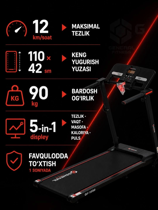 Yugurish yo‘lagi elektr trenajor uy uchun, yugurish va yurish mashqlari