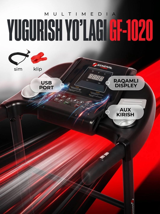 Yugurish yo‘lagi elektr trenajor uy uchun, yugurish va yurish mashqlari