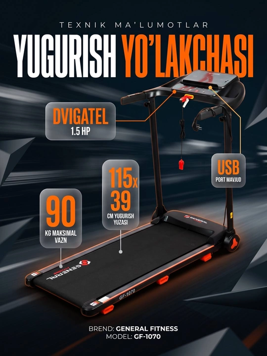 Yugurish yo‘lagi elektr trenajor uy uchun, yugurish va yurish mashqlari