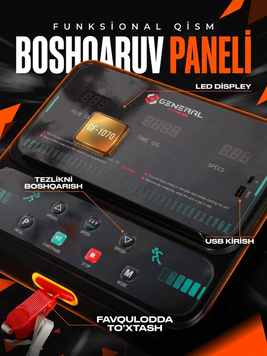 Yugurish yo‘lagi elektr trenajor uy uchun, yugurish va yurish mashqlari