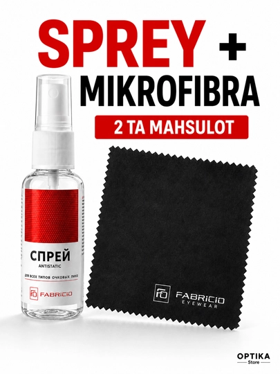 Fabricio ko‘zoynak va ekranlar uchun antistatik tozalovchi sprey, 30 ml - 