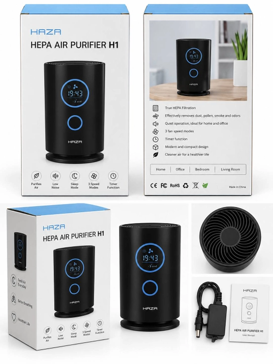 HAZA HEPA Air Purifier H1 havo tozalağichi — xonadoningizda toza havo va sog'lom hayot!