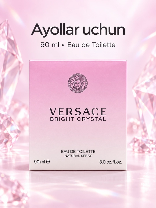 Versace Bright Crystal, туалетная вода, цветочно-фруктово-мускусный аромат, 90 мл - 