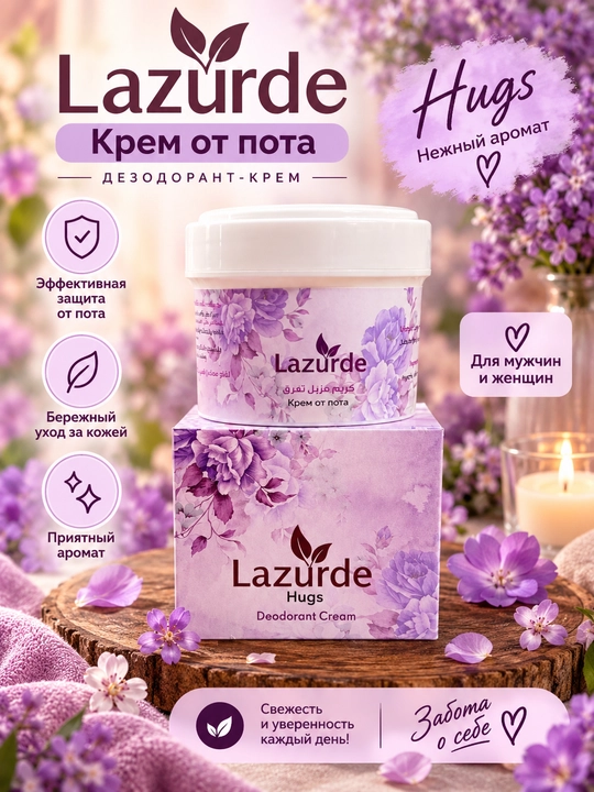 Крем-дезодорант Lazurde от пота, для мужчин и женщин, с разными ароматами, разные варианты - 