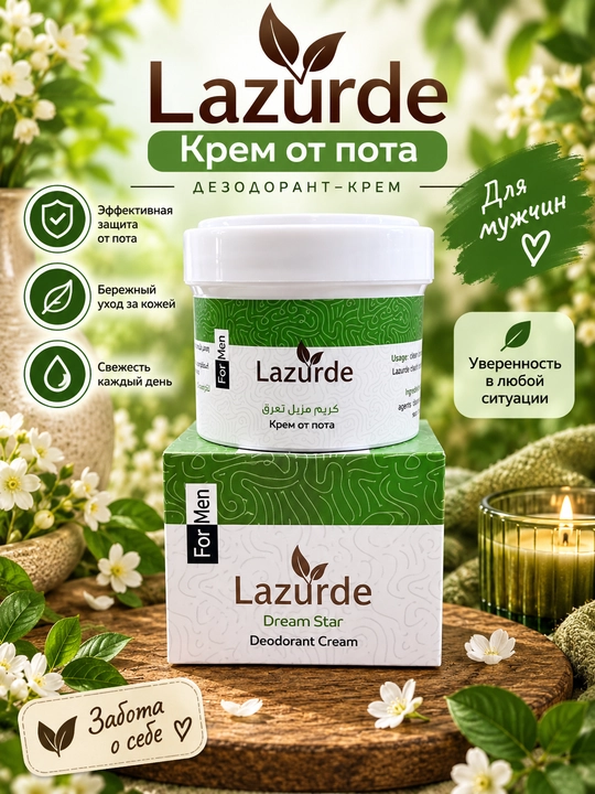Крем-дезодорант Lazurde от пота, для мужчин и женщин, с разными ароматами, разные варианты - 