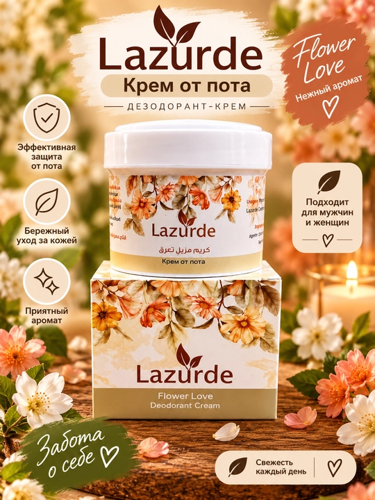 Крем-дезодорант Lazurde от пота, для мужчин и женщин, с разными ароматами, разные варианты - 