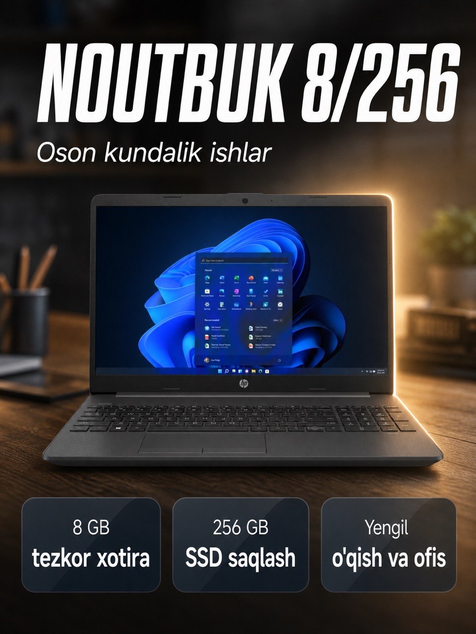 Lenovo N4500  8GB RAM  256GB SSD  15.6" FHD  Intel Celeron N4500  Noutbuk - 