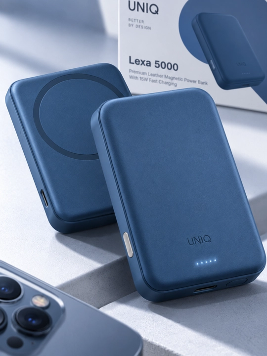 UNIQ Lexa 5000 мАч, магнитный пауэрбанк, беспроводная зарядка